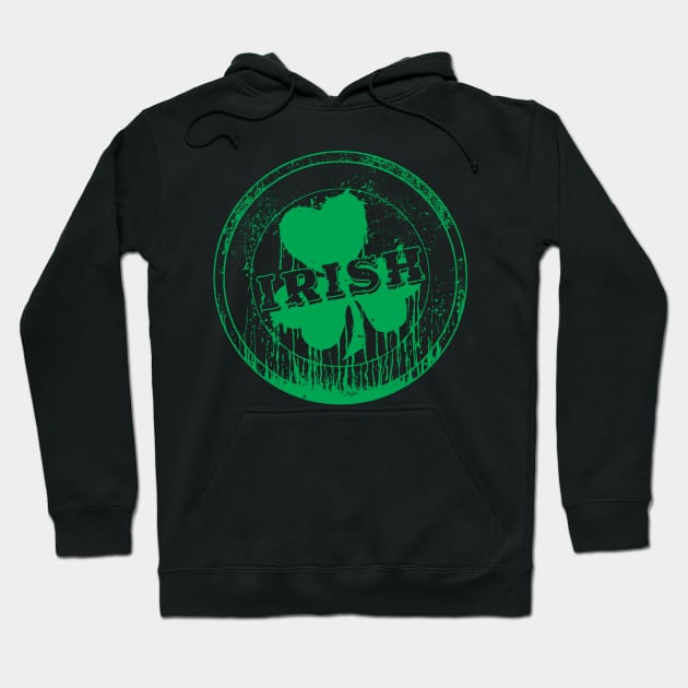 Irish Shamrock St. Patricks Day Round Logo Hoodie by Mudge